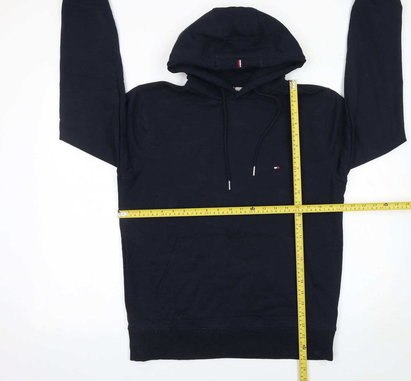 Tommy Hilfiger Men’s Blue Pullover Hoodie L Logo Classic Style