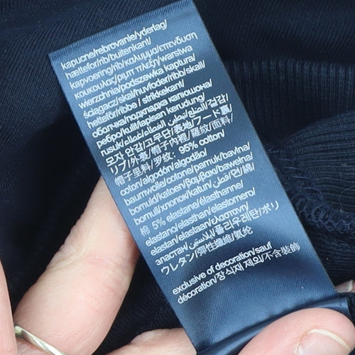 Tommy Hilfiger Men’s Blue Pullover Hoodie L Logo Classic Style