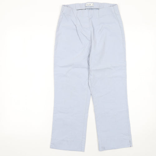 Gallery Women’s Light Blue Trousers UK 12 Viscose Blend Straight Leg