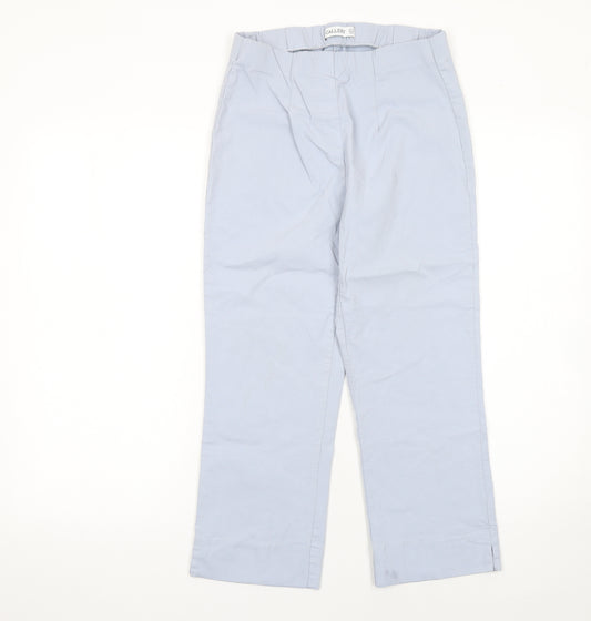 Gallery Women’s Light Blue Trousers UK 12 Viscose Blend Straight Leg