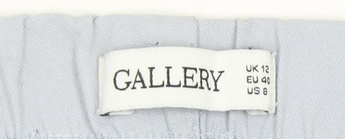Gallery Women’s Light Blue Trousers UK 12 Viscose Blend Straight Leg