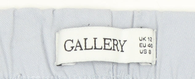 Gallery Women’s Light Blue Trousers UK 12 Viscose Blend Straight Leg