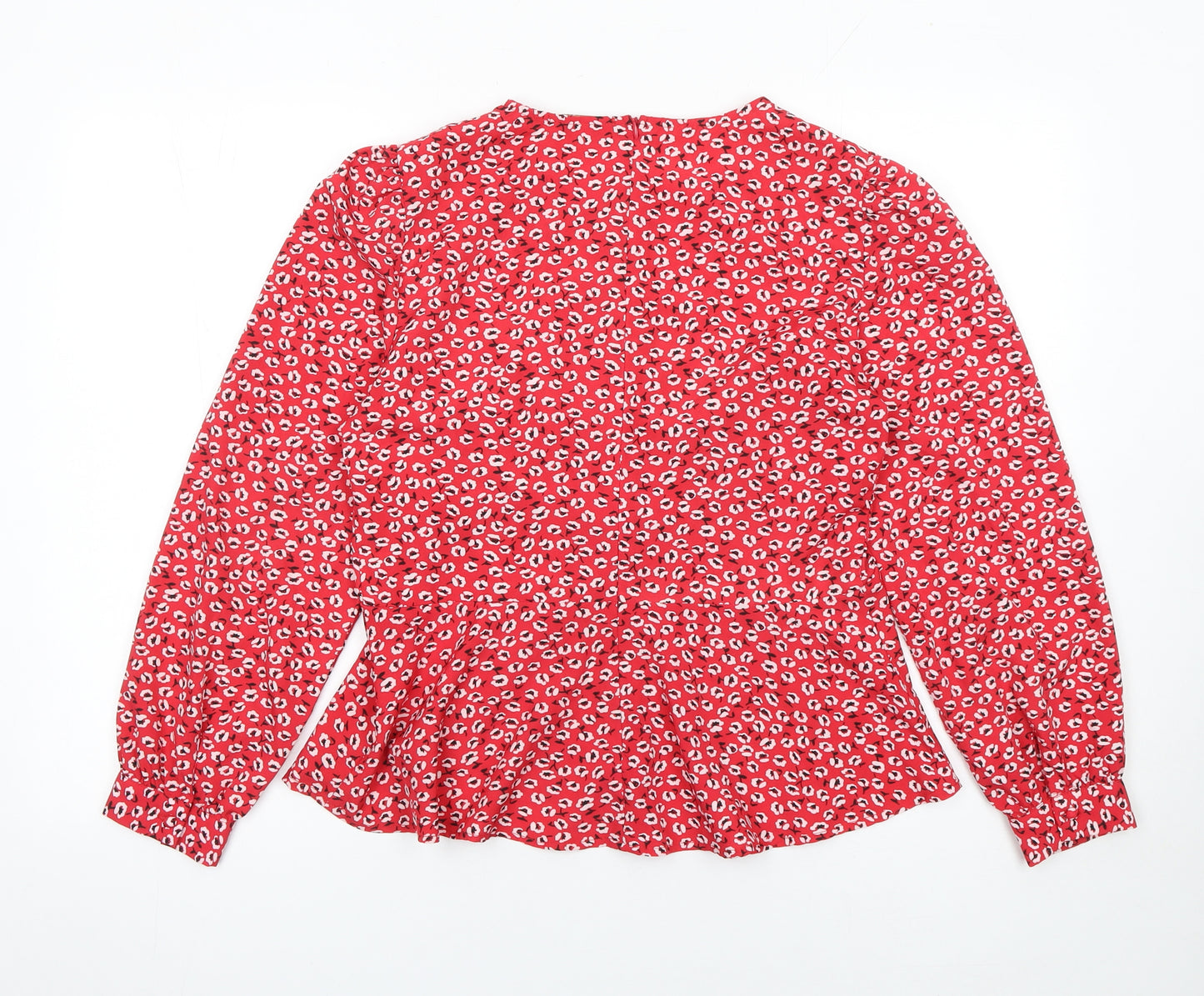 Emily & Me London Women Red Floral Long Sleeve Blouse Size 12