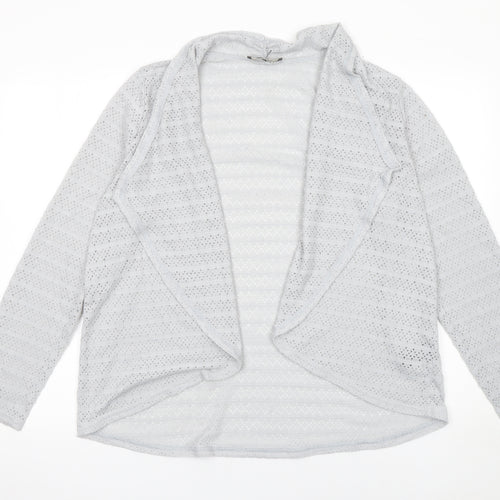 Oasis Women’s Grey Open Knit Long Sleeve Cardigan Size L
