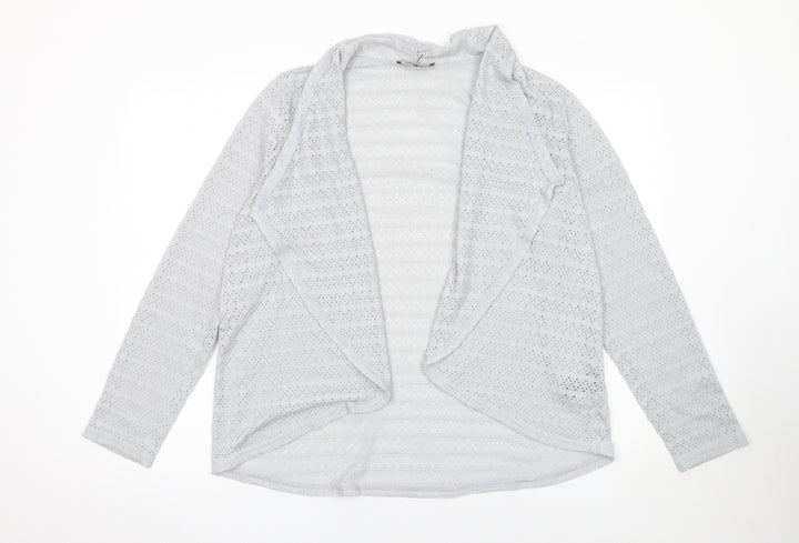 Oasis Women’s Grey Open Knit Long Sleeve Cardigan Size L