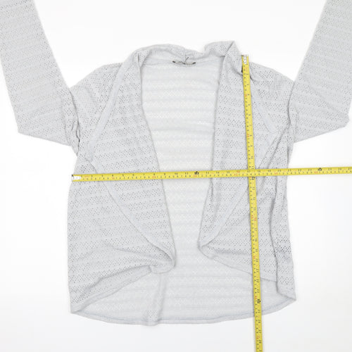 Oasis Women’s Grey Open Knit Long Sleeve Cardigan Size L