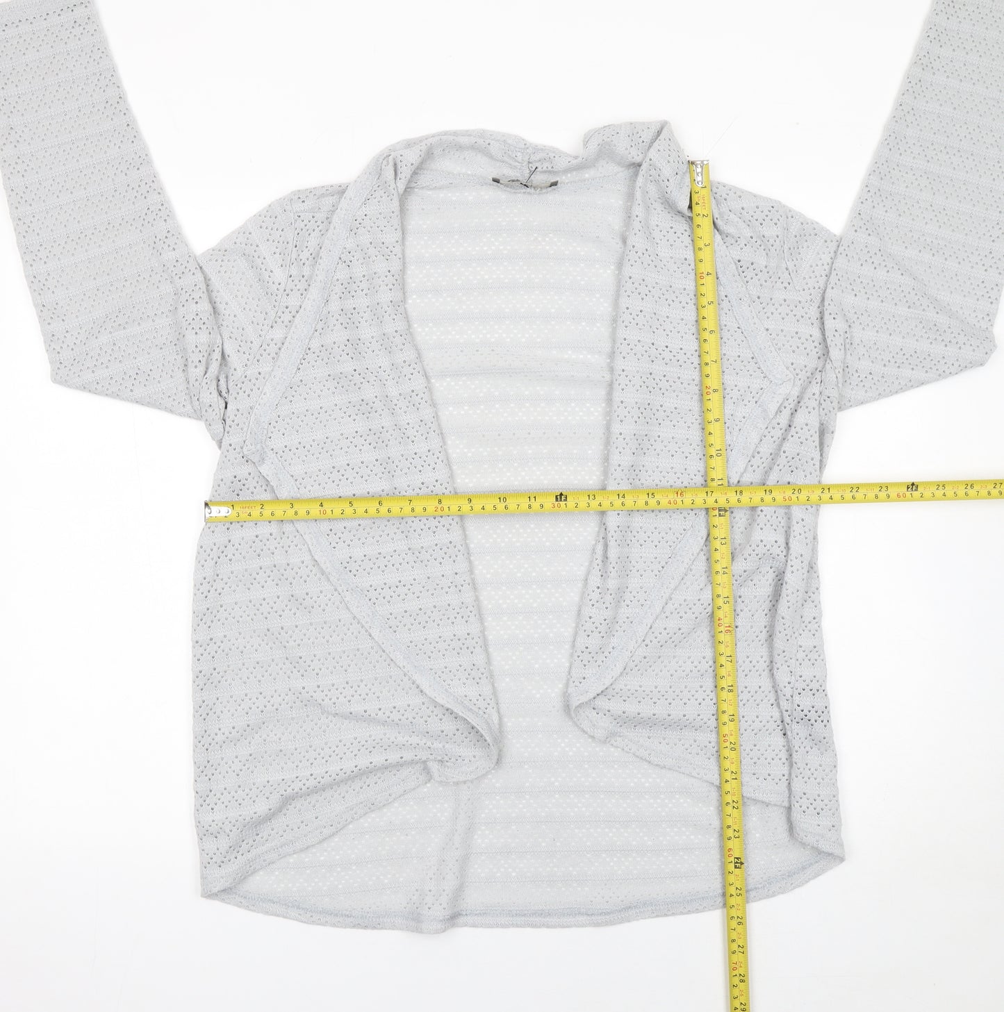 Oasis Women’s Grey Open Knit Long Sleeve Cardigan Size L