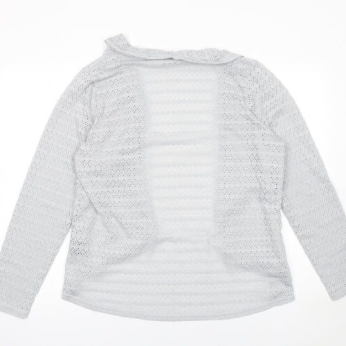 Oasis Women’s Grey Open Knit Long Sleeve Cardigan Size L