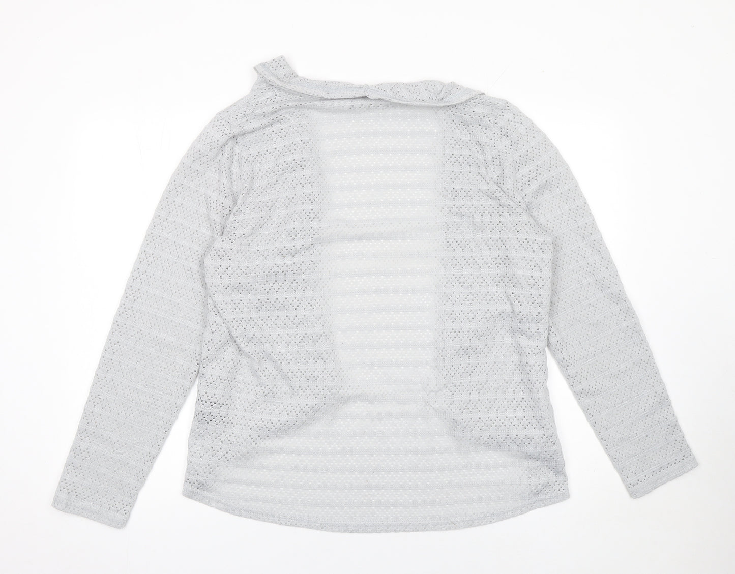 Oasis Women’s Grey Open Knit Long Sleeve Cardigan Size L
