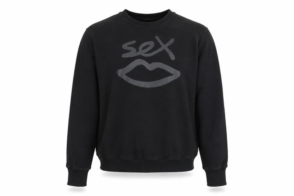 Front view of Sex Black Cotton Crew Neck Pullover Sweatshirt Women L