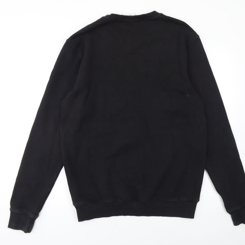 Sex Black Cotton Crew Neck Pullover Sweatshirt Women L