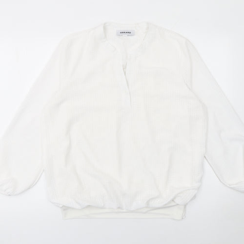 Gerard Women White Cotton Tunic Blouse Size 14 Long Sleeve