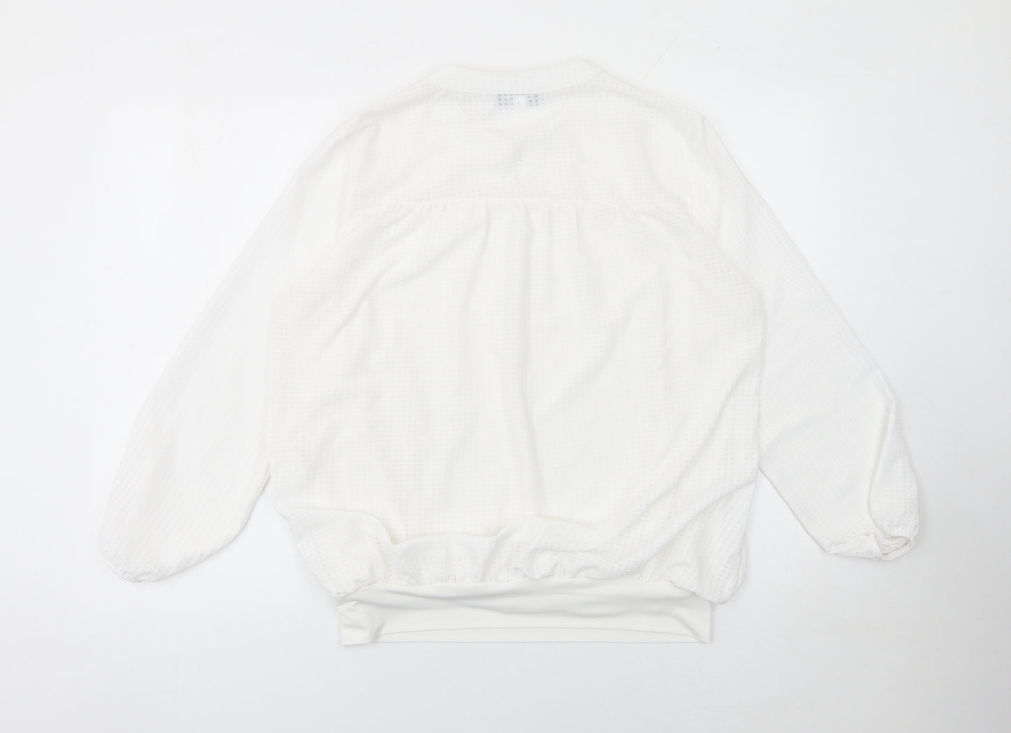 Gerard Women White Cotton Tunic Blouse Size 14 Long Sleeve