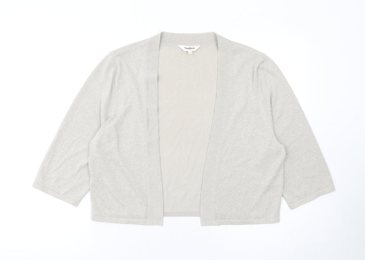 Studio8 London Women’s Silver 3/4 Sleeve Open Knit Cardigan Size 20