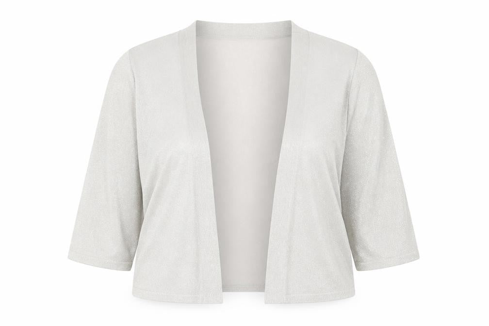 Studio8 London Women’s Silver 3/4 Sleeve Open Knit Cardigan Size 20
