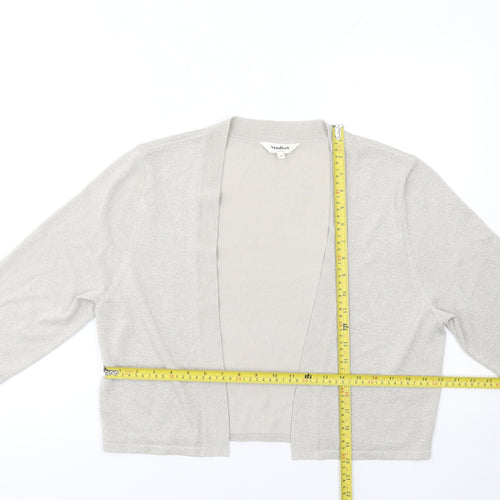 Studio8 London Women’s Silver 3/4 Sleeve Open Knit Cardigan Size 20