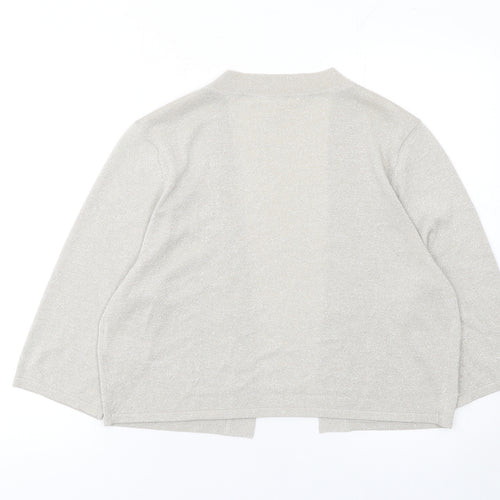 Studio8 London Women’s Silver 3/4 Sleeve Open Knit Cardigan Size 20