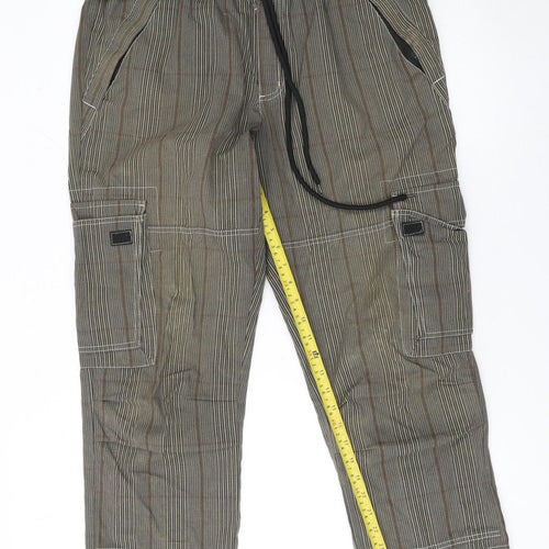 bpc bonprix Men's Brown Striped Cargo Trousers Size 36R