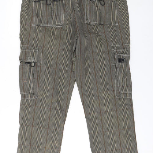 bpc bonprix Men's Brown Striped Cargo Trousers Size 36R