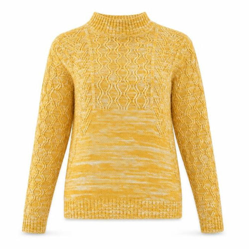 Matalan Women's Yellow Cable Knit Mock Neck Jumper Size S