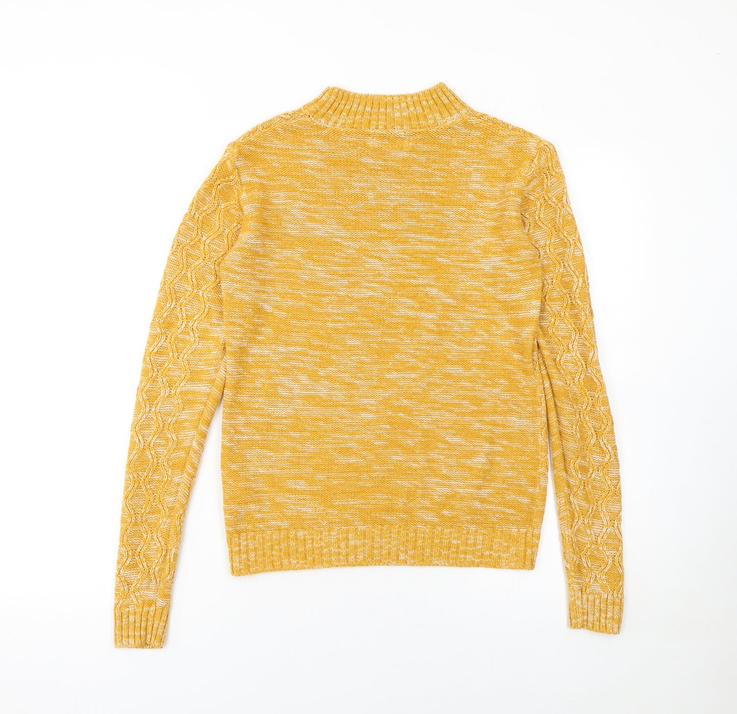 Matalan Women's Yellow Cable Knit Mock Neck Jumper Size S