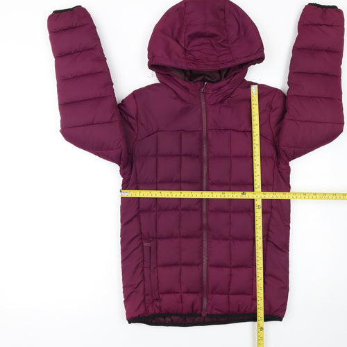 Surfanic Girls Purple Hooded Puffer Jacket Size 164 Winter Quilted Coat