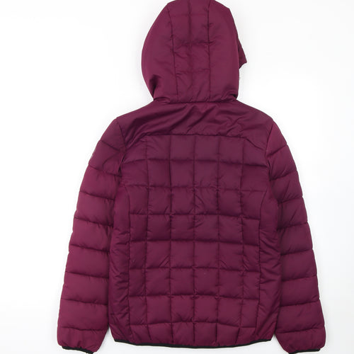 Surfanic Girls Purple Hooded Puffer Jacket Size 164 Winter Quilted Coat