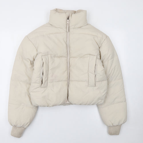 H&M Divided Women’s Beige Cropped Puffer Jacket Size S