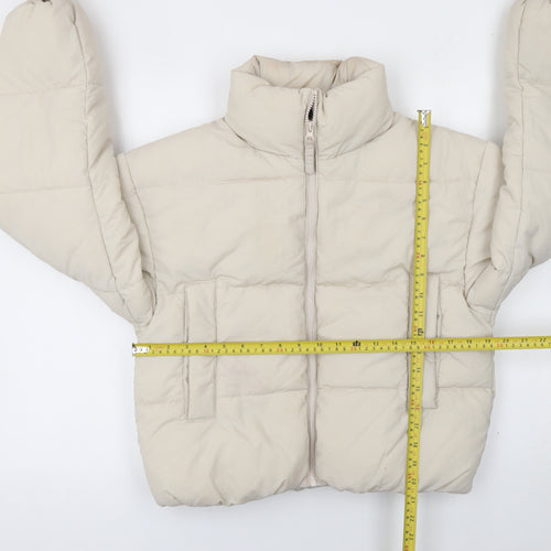 H&M Divided Women’s Beige Cropped Puffer Jacket Size S
