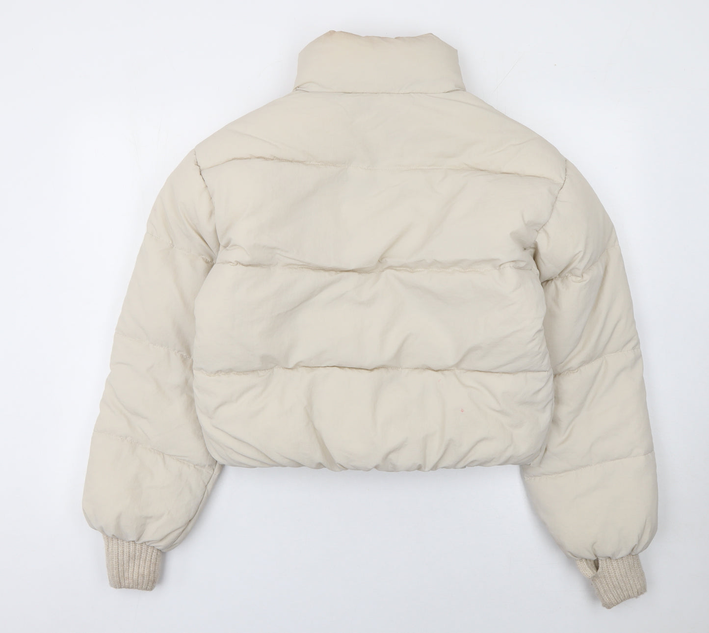 H&M Divided Women’s Beige Cropped Puffer Jacket Size S