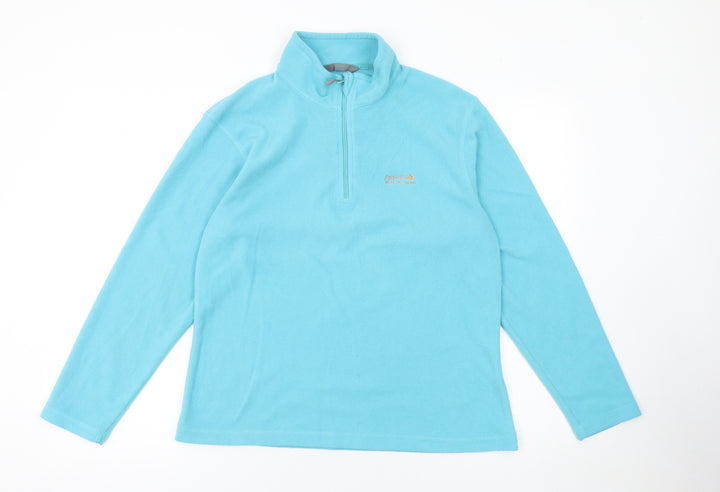 Regatta Women's Blue 1/2 Zip Fleece Sweatshirt UK 14 Outdoor Top