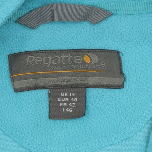 Regatta Women's Blue 1/2 Zip Fleece Sweatshirt UK 14 Outdoor Top