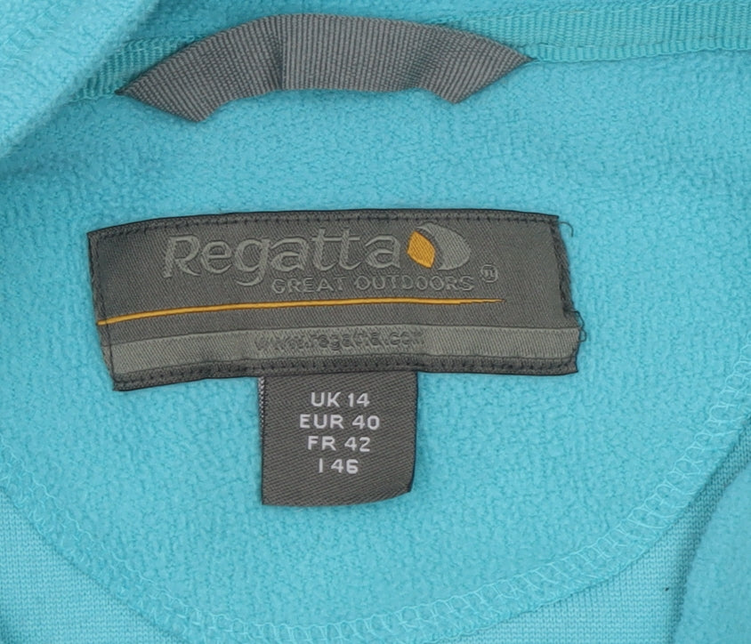 Regatta Women's Blue 1/2 Zip Fleece Sweatshirt UK 14 Outdoor Top