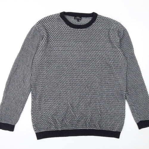 Next Men’s Grey Cotton Waffle-Knit Crew Neck Jumper Size L