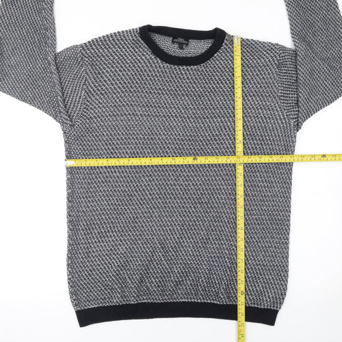 Next Men’s Grey Cotton Waffle-Knit Crew Neck Jumper Size L