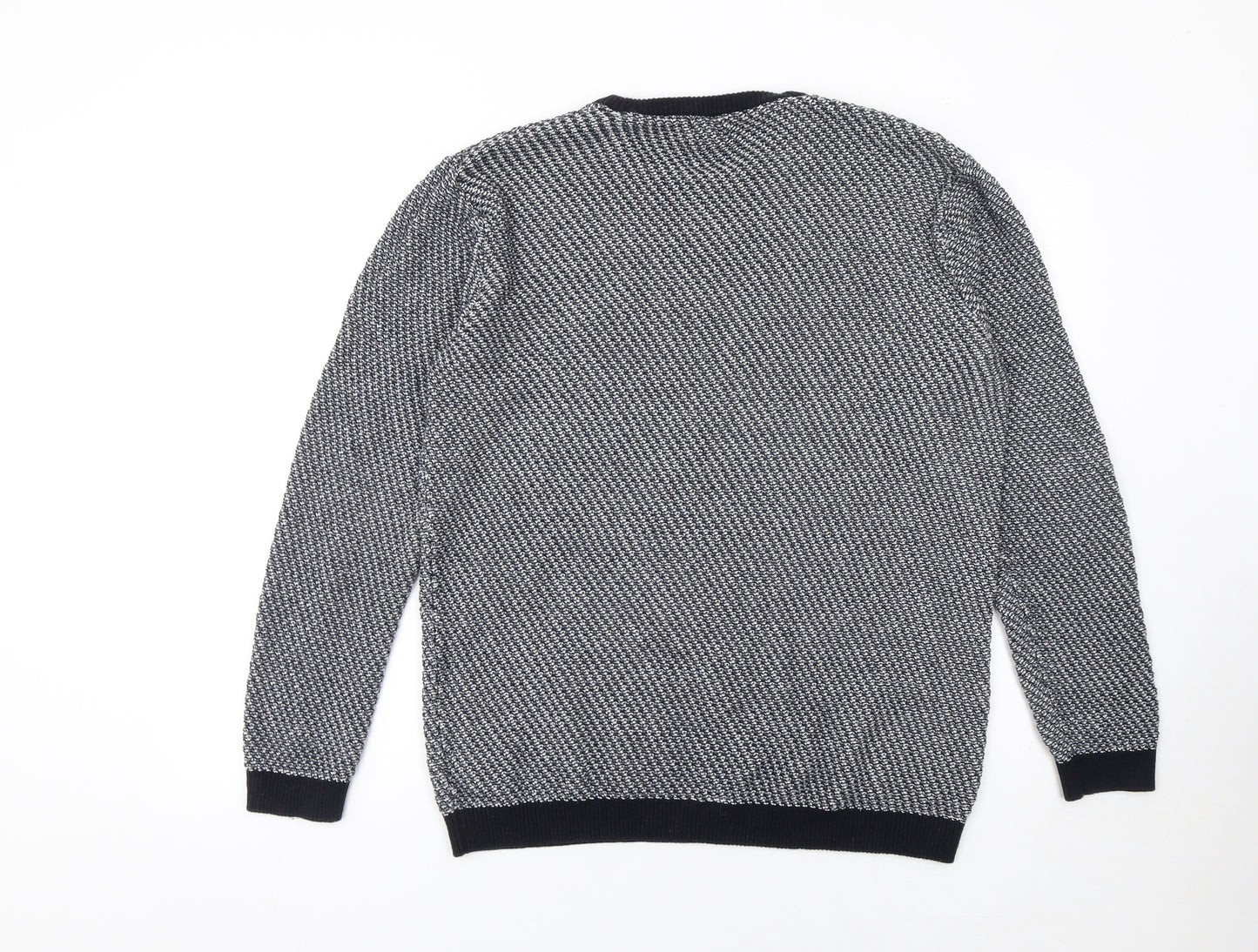 Next Men’s Grey Cotton Waffle-Knit Crew Neck Jumper Size L