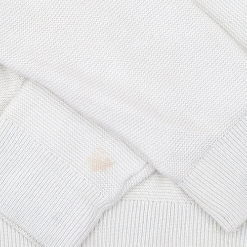 Primark Men's Beige Colour Block Cotton 1/2 Zip Jumper Small