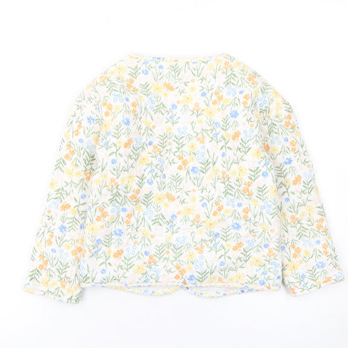 F&F Girls Multicoloured Floral Quilted Cotton Jacket 4-5 Years