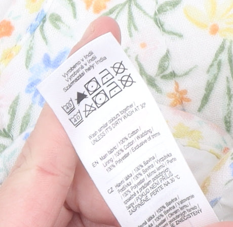 F&F Girls Multicoloured Floral Quilted Cotton Jacket 4-5 Years