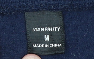 Manfinity Women's Navy Fleece 1/2 Zip Hooded Sweatshirt M