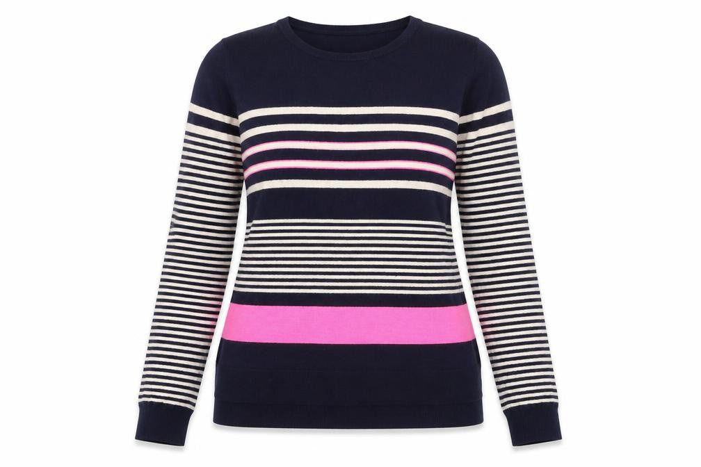 Front view of Oasis Women’s Multicoloured Striped jumper XS