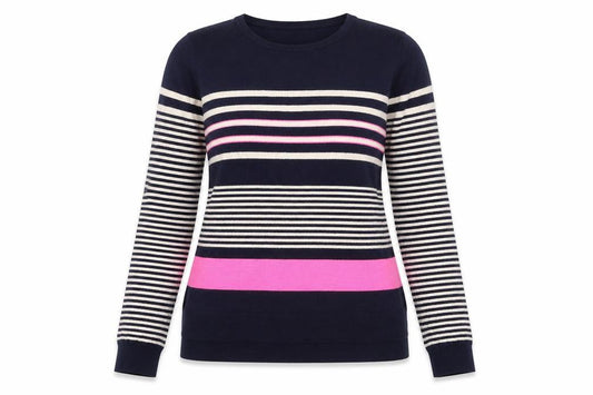 Front view of Oasis Women’s Multicoloured Striped jumper XS