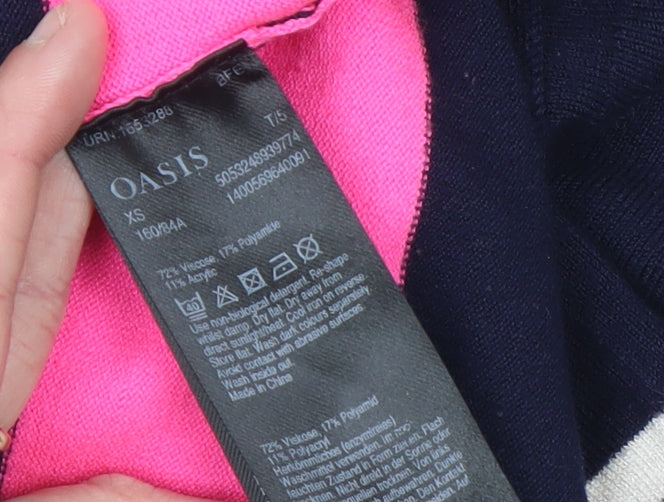 Oasis Women’s Multicoloured Striped Pullover Jumper XS