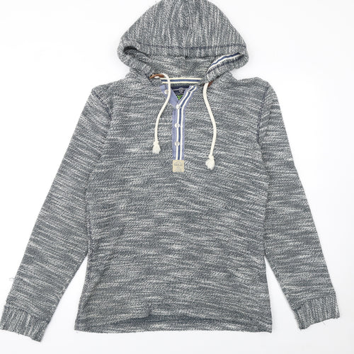 Key Largo Men's Grey Knit Henley Hoodie Size M