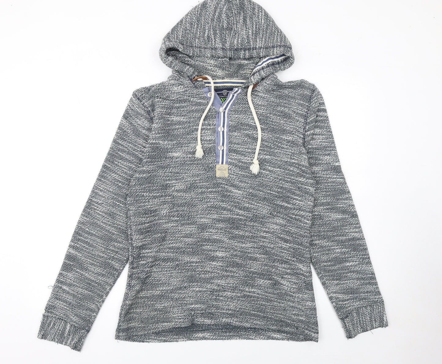 Key Largo Men's Grey Knit Henley Hoodie Size M