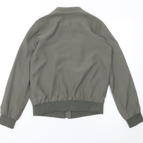 Red Herring Womens Green Bomber Jacket Size 10 Polyester Zip Casual
