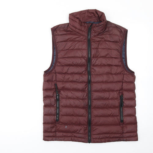 Next Men's Brown Puffer Down Waistcoat Small Lightweight Zip Vest