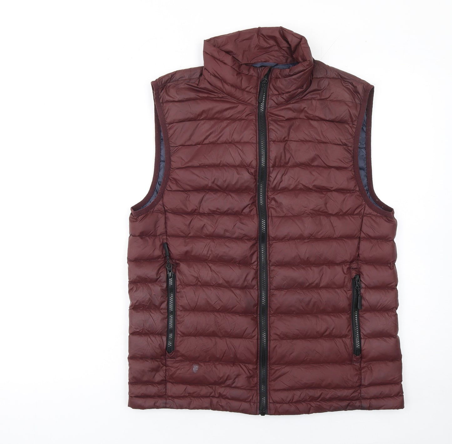 Next Men's Brown Puffer Down Waistcoat Small Lightweight Zip Vest