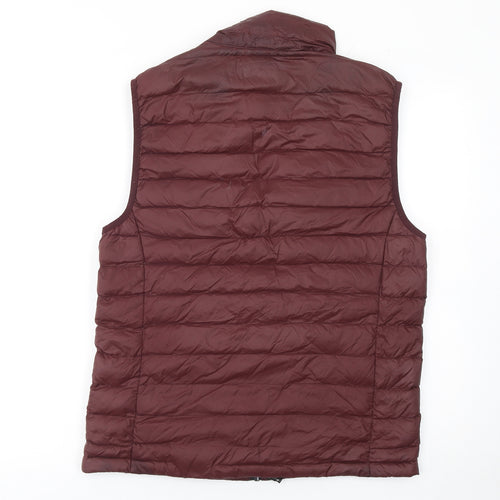 Next Men's Brown Puffer Down Waistcoat Small Lightweight Zip Vest