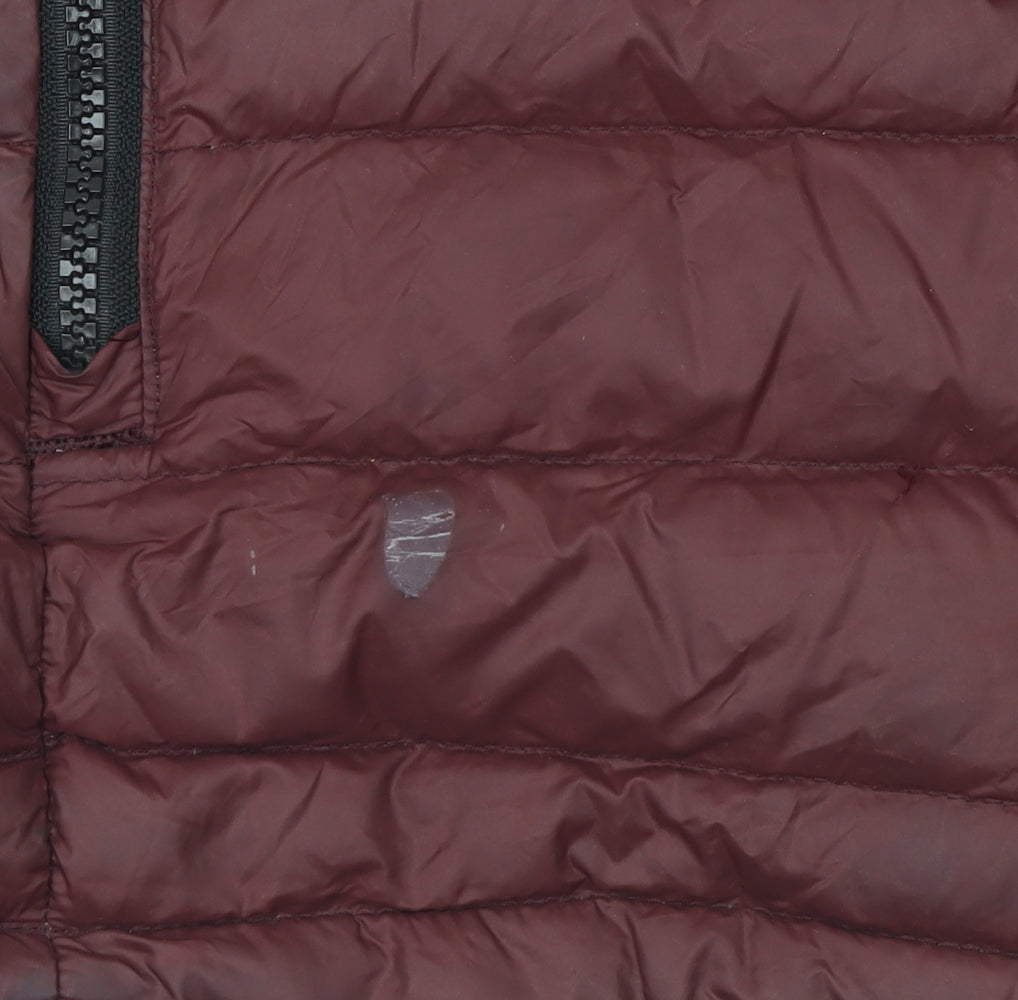 Next Men's Brown Puffer Down Waistcoat Small Lightweight Zip Vest